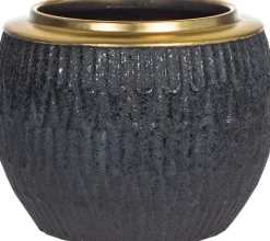 Doniczka ceramiczna Konti 11 (czarny/złoty)