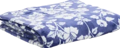 Koc flanelowy Blue Flowers 36 (granatowy/biały)