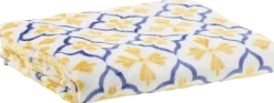 Koc flanelowy Efez 37 (biały/granatowy/żółty)