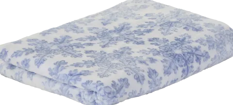 Koc flanelowy Snow 38 (biały/niebieski)