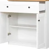 Komoda z drzwiczkami i szufladą Toskania (biały/dąb Soma ciemny)