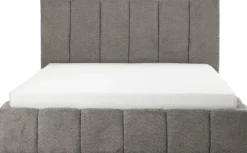 Łóżko tapicerowane Bianko 160 (boucle grafit) ze stelażem i pojemnikiem