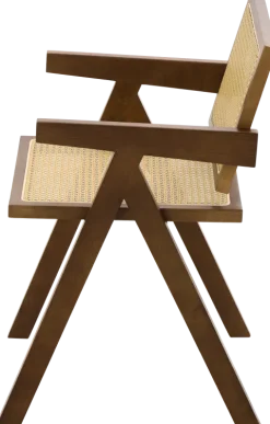 Krzesło drewniane Nerivo 41 (rattan/orzech)
