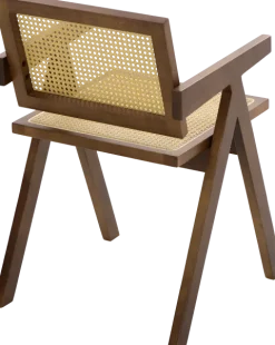 Krzesło drewniane Nerivo 41 (rattan/orzech)