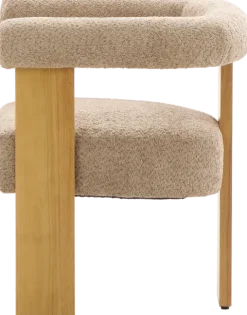 Krzesło drewniane Velu 43 (boucle cappuccino/jasne drewno)