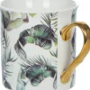 Kubek ceramiczny Cindy (biały - liście)