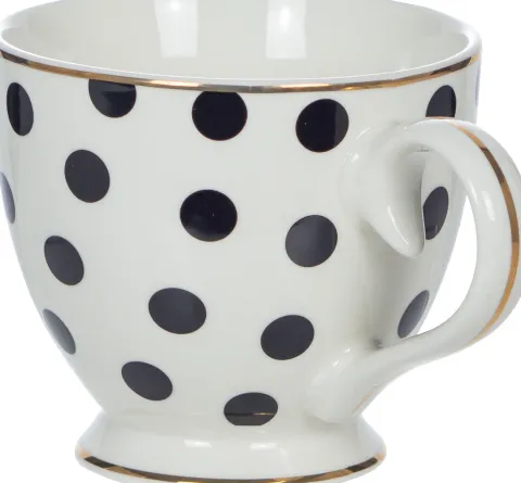 Kubek ceramiczny Cindy (biały w czarne kropki)