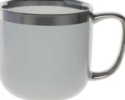 Kubek ceramiczny Cindy 83 (szary ze srebrnym paskiem)
