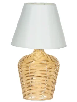 Lampka nocna Naturos 13 (rattan/biały)