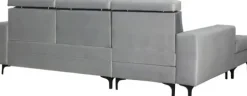Narożnik Sydney (plusz srebrzysty) lewy