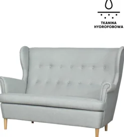 Sofa 2-osobowa Werina (elegantis jasny szary)