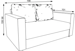 Sofa rozkładana Milano (plusz zieleń)
