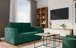 Sofa rozkładana Milano (plusz zieleń)