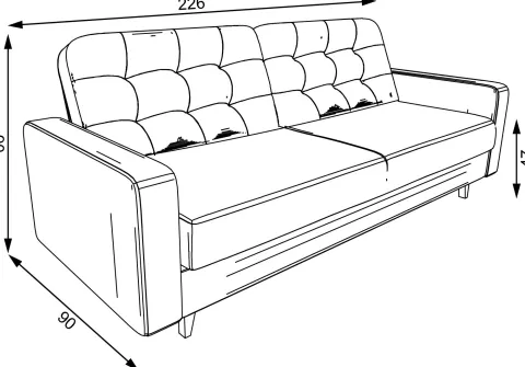 Sofa Sewilla (plusz brąz)