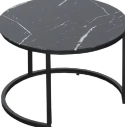 Stolik kawowy 60cm Marbi 3 (czarny-marmur)