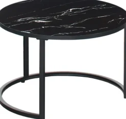 Stolik kawowy 60cm Marbi 9 (czarny-marmur)