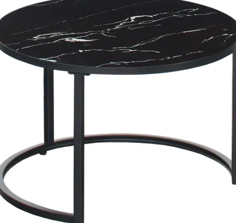 Stolik kawowy 60cm Marbi 9 (czarny-marmur)