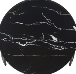Stolik kawowy 80cm Marbi 9 (czarny-marmur)