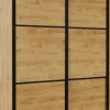 Szafa przesuwna 150 cm (dąb Soma ciemny/czarne okucia)