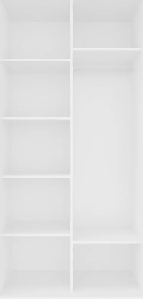 Szafa przesuwna 100 cm lustra (biały mat)