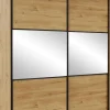 Szafa przesuwna 180 cm lustra (dąb Soma ciemny/czarne okucia)