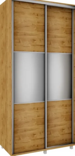 Szafa przesuwna lustra 100cm (dąb soma ciemny)