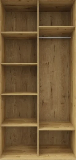 Szafa przesuwna 3xlustra 100cm (dąb Soma ciemny)