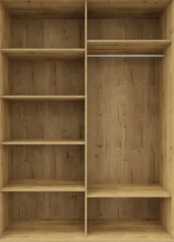 Szafa przesuwna 3xlustra 150cm (dąb Soma ciemny)