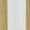 Szafka narożna górna (litera L) Laurencja (biały lakier mat/dąb Soma ciemny) 100cm