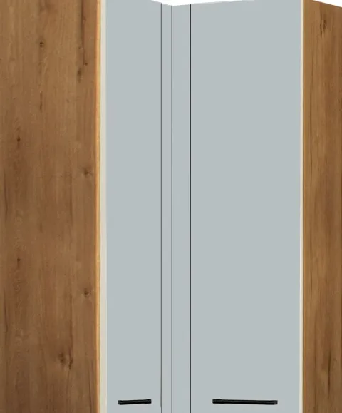 Szafka narożna górna (litera L) Monia 100cm (szary/dąb Soma ciemny)