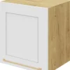 Szafka 50x43 nad okap teleskopowy Laurencja (biały lakier mat/dąb Soma ciemny)