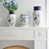 Wazon ceramiczny Pavone 43 (biały/niebieski)