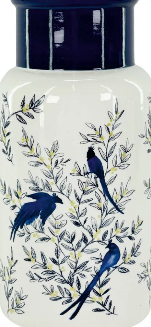 Wazon ceramiczny Pavone 43 (biały/niebieski)