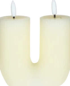 Świeca woskowa LED w kształcie litery U Cozy Light 53 (kremowa)