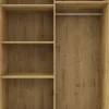 Wysoka szafa przesuwna 120 cm lustra (dąb Soma ciemny/czarne okucia)