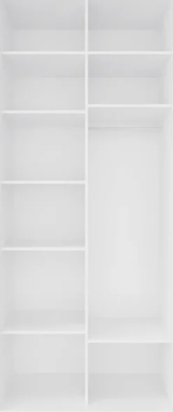 Wysoka szafa przesuwna 100 cm lustra (biały połysk)