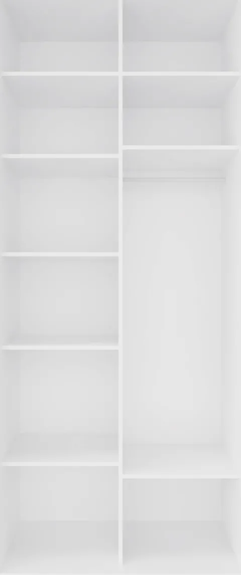 Wysoka szafa przesuwna 100 cm lustra (biały połysk)