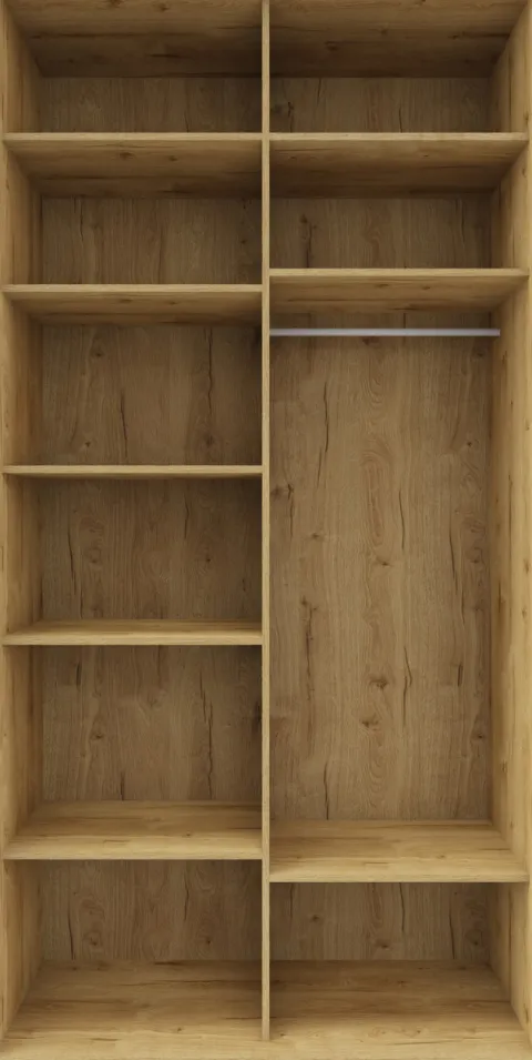 Wysoka szafa przesuwna lustra 120cm (dąb soma ciemny)