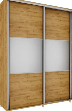 Wysoka szafa przesuwna lustra 180cm (dąb soma ciemny)