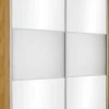 Wysoka szafa przesuwna lustra 200cm (biały połysk/lustro/dąb Soma ciemny)